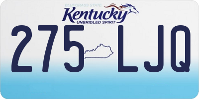 KY license plate 275LJQ