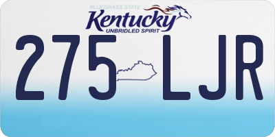 KY license plate 275LJR