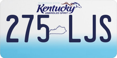 KY license plate 275LJS