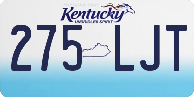 KY license plate 275LJT