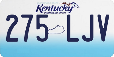 KY license plate 275LJV