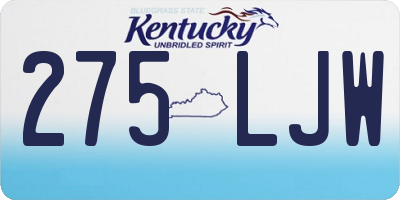 KY license plate 275LJW