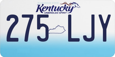 KY license plate 275LJY