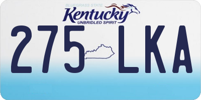 KY license plate 275LKA