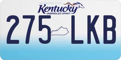KY license plate 275LKB