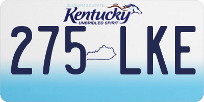 KY license plate 275LKE
