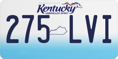 KY license plate 275LVI