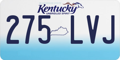 KY license plate 275LVJ