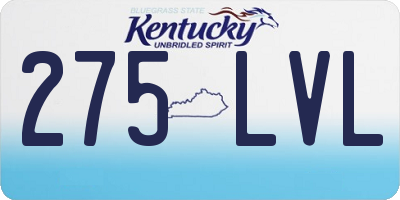 KY license plate 275LVL
