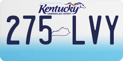 KY license plate 275LVY