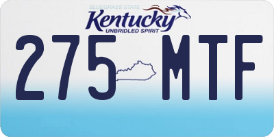 KY license plate 275MTF