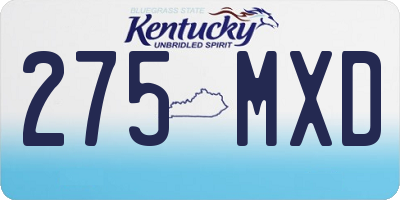 KY license plate 275MXD