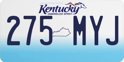KY license plate 275MYJ