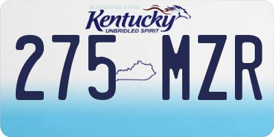 KY license plate 275MZR
