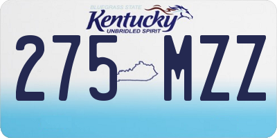KY license plate 275MZZ