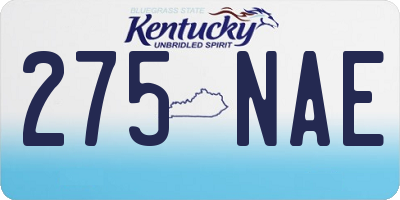 KY license plate 275NAE