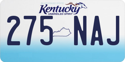 KY license plate 275NAJ