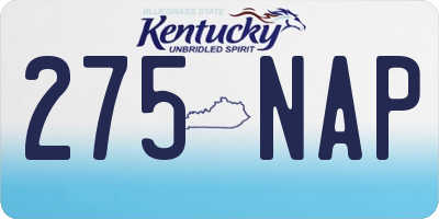 KY license plate 275NAP
