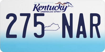 KY license plate 275NAR