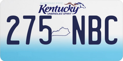 KY license plate 275NBC