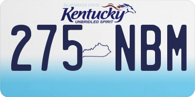 KY license plate 275NBM