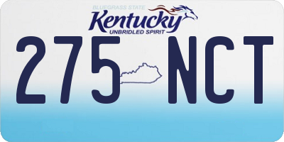 KY license plate 275NCT
