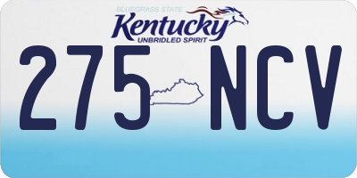 KY license plate 275NCV