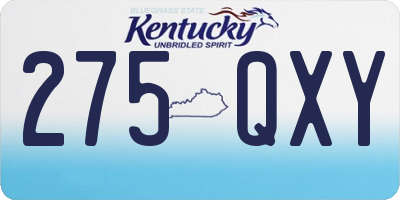 KY license plate 275QXY