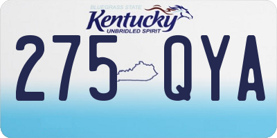 KY license plate 275QYA