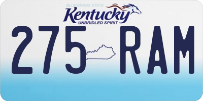 KY license plate 275RAM