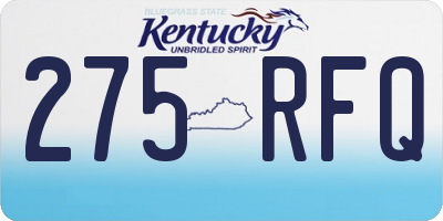 KY license plate 275RFQ