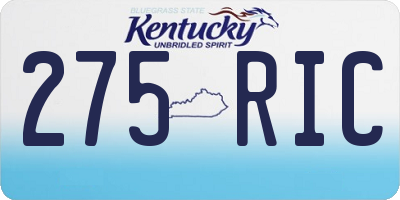 KY license plate 275RIC