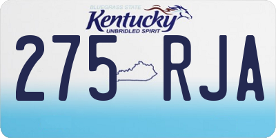 KY license plate 275RJA