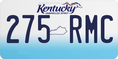 KY license plate 275RMC