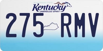 KY license plate 275RMV