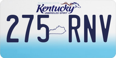 KY license plate 275RNV