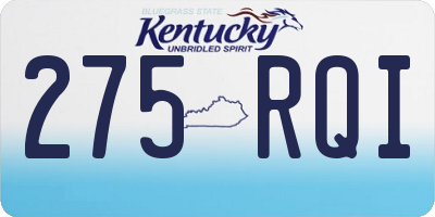 KY license plate 275RQI