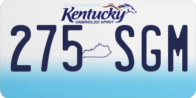 KY license plate 275SGM