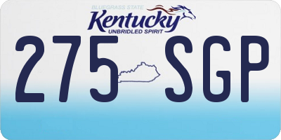 KY license plate 275SGP
