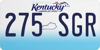 KY license plate 275SGR