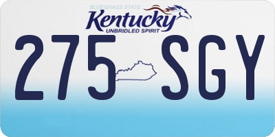 KY license plate 275SGY