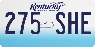 KY license plate 275SHE