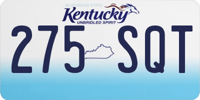KY license plate 275SQT