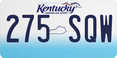 KY license plate 275SQW