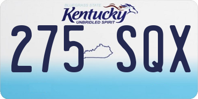 KY license plate 275SQX