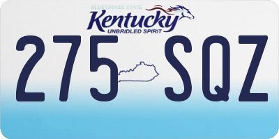 KY license plate 275SQZ