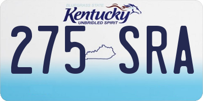 KY license plate 275SRA