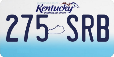 KY license plate 275SRB