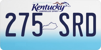 KY license plate 275SRD