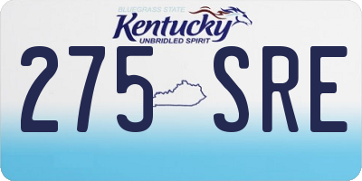 KY license plate 275SRE